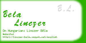 bela linczer business card